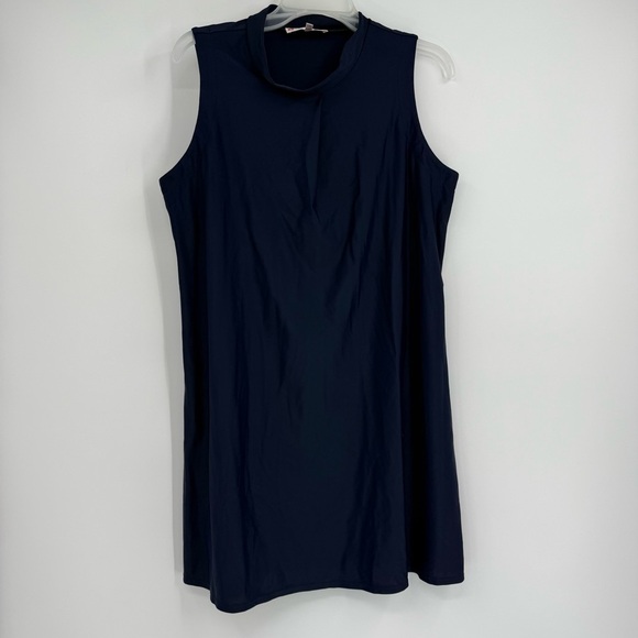 JUDE CONNALLY Dress Women Size Large Navy Blue  Sleeveless Pullover Stretch - Picture 9 of 9